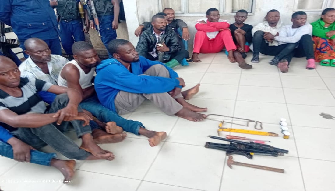 Goma : 17 présumés criminels dont 5 ougandais et 1 burundais aux arrêts