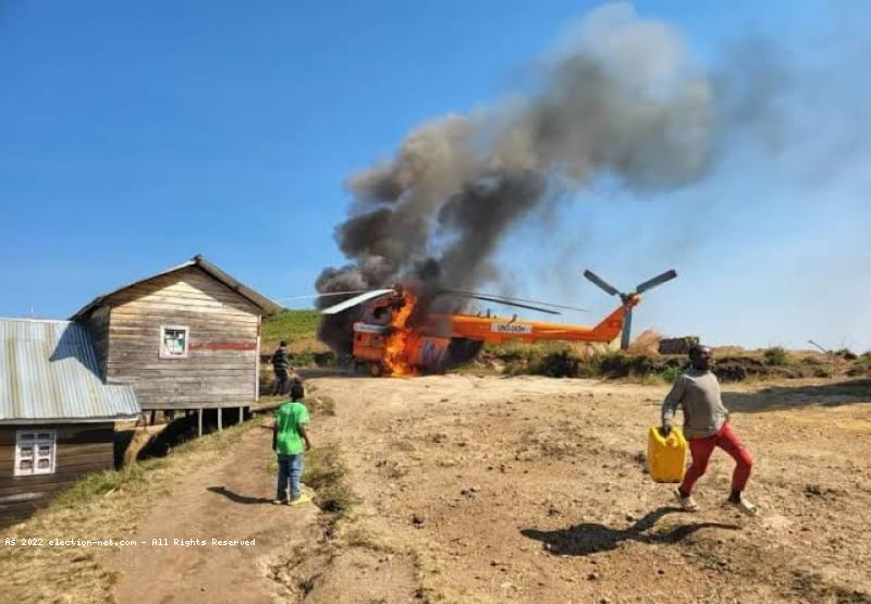 Sud-Kivu : Crach d'un  hélicoptère à Kalehe