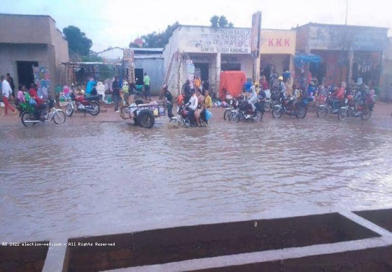 Kananga : Inondations après une forte pluie