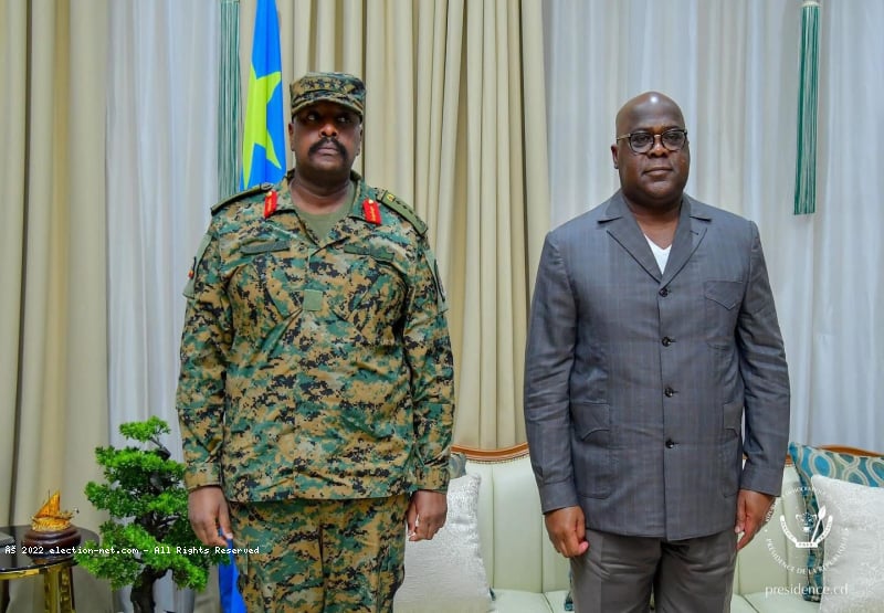 RDC : le Général Muhoozi Kainerugaba reçu par Félix Tshisekedi