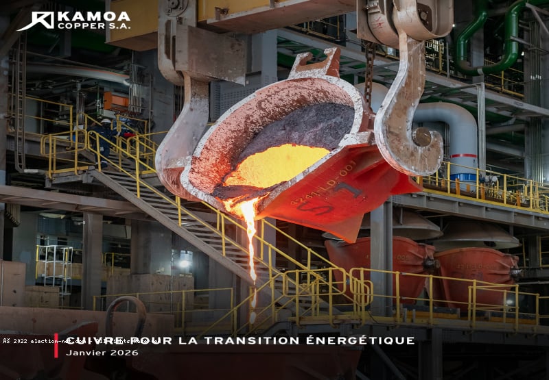 RDC : l'entreprise minière Kamoa Copper revendique la production de près de 400.000 tonnes de cuivre en 2025
