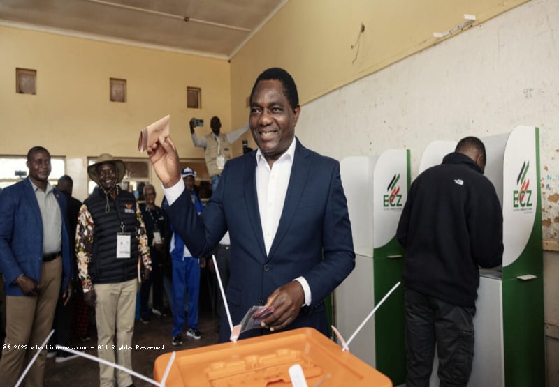 Zambie : le président sortant Hichilema réélu avec 60% des voix