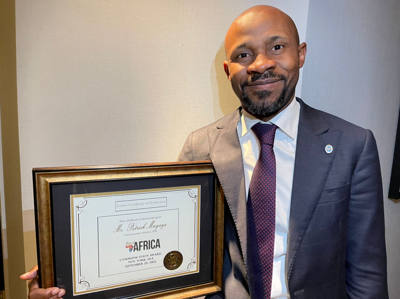RDC-Nouveau narratif : Patrick Muyaya primé par Forbes USA "Best of Africa communication award"